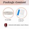 image:imageBABALAL Press on Nails Almond Medium Fake Nails Blue Glue on Ombre Flower Design Supplies Art 24Pcs Glossy Acrylic False Nails for Women GirlsBNYA109