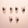 image:imageBABALAL Press on Nails Almond Medium Fake Nails Blue Glue on Ombre Flower Design Supplies Art 24Pcs Glossy Acrylic False Nails for Women GirlsBNYA109