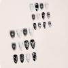 image:imageBABALAL Press on Nails Almond Medium Fake Nails Blue Glue on Ombre Flower Design Supplies Art 24Pcs Glossy Acrylic False Nails for Women GirlsBNYA110