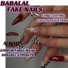 image:imageBABALAL Press on Nails Almond Medium Fake Nails Blue Glue on Ombre Flower Design Supplies Art 24Pcs Glossy Acrylic False Nails for Women GirlsBNYA111