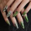 image:imageBABALAL Press on Nails Almond Medium Fake Nails Blue Glue on Ombre Flower Design Supplies Art 24Pcs Glossy Acrylic False Nails for Women GirlsBNYA112