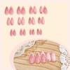 image:imageBABALAL Press on Nails Almond Medium Fake Nails Blue Glue on Ombre Flower Design Supplies Art 24Pcs Glossy Acrylic False Nails for Women GirlsBNYA115
