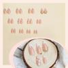 image:imageBABALAL Press on Nails Almond Medium Fake Nails Blue Glue on Ombre Flower Design Supplies Art 24Pcs Glossy Acrylic False Nails for Women GirlsBNYA116