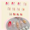 image:imageBABALAL Press on Nails Almond Medium Fake Nails Blue Glue on Ombre Flower Design Supplies Art 24Pcs Glossy Acrylic False Nails for Women GirlsBNYA123