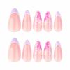 image:imageBABALAL Press on Nails Almond Medium Fake Nails Blue Glue on Ombre Flower Design Supplies Art 24Pcs Glossy Acrylic False Nails for Women GirlsBNYA124