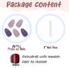 image:imageBABALAL Press on Nails Medium Fake Nails Almond Purple Glue on Stiletto Acrylic with Design 24Pcs Shiny Stick on Acrylic Nails for Women and Girls