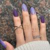 image:imageBABALAL Presson Nails Almond  Medium Glitter Purple Shiny Acrylic Stiletto Glitter 24Pcs Bling False Full Cover Nails for Women amp Girls  Stickon with Glue