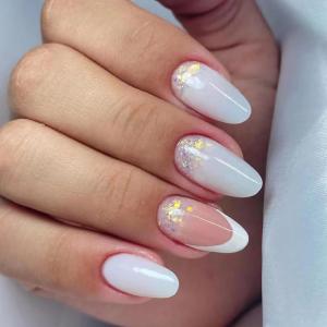 image:imageBABALAL Press on Nails 24pcs Almond Stiletto False Nails Medium White Acrylic for Women and Girls