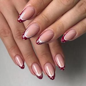 image:imageBABALAL Press on Nails Almond Medium Fake Nails Blue Glue on Ombre Flower Design Supplies Art 24Pcs Glossy Acrylic False Nails for Women GirlsBNYA105