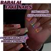 image:imageBABALAL Press on Nails  Almond Medium Fake Nails Glue on Blue French Tip Heart Print Rhinestone Bling Luxury False Nails 24Pcs Matte Valentines Manicure01A006colorful