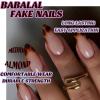 image:imageBABALAL Press on Nails  Almond Medium Fake Nails Glue on Blue French Tip Heart Print Rhinestone Bling Luxury False Nails 24Pcs Matte Valentines Manicure01A005tortoise