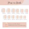 image:imageBABALAL Press on Nails  Almond Medium Fake Nails Glue on Blue French Tip Heart Print Rhinestone Bling Luxury False Nails 24Pcs Matte Valentines Manicure01A011blackred