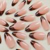 image:imageBABALAL Press on Nails  Almond Medium Fake Nails Glue on Blue French Tip Heart Print Rhinestone Bling Luxury False Nails 24Pcs Matte Valentines Manicure01A005tortoise