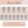 image:imageBABALAL Press on Nails  Almond Medium Fake Nails Glue on Blue French Tip Heart Print Rhinestone Bling Luxury False Nails 24Pcs Matte Valentines Manicure01A008