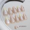 image:imageBABALAL Press on Nails  Almond Medium Fake Nails Glue on Blue French Tip Heart Print Rhinestone Bling Luxury False Nails 24Pcs Matte Valentines Manicure01A002