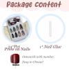 image:imageBABALAL Red Press on Nails Almond Medium Fake Nails Bling Glitter Stick on Bow Design Christmas Gift Acrylic Manicure 24Pcs Full Cover Glossy False NailsFNn0203