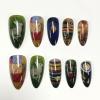 image:imageBABALAL Red Press on Nails Almond Medium Fake Nails Bling Glitter Stick on Bow Design Christmas Gift Acrylic Manicure 24Pcs Full Cover Glossy False NailsFNn0202