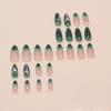 image:imageBABALAL Red Press on Nails Almond Medium Fake Nails Bling Glitter Stick on Bow Design Christmas Gift Acrylic Manicure 24Pcs Full Cover Glossy False NailsFNn03green