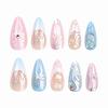 image:imageBABALAL Red Press on Nails Almond Medium Fake Nails Bling Glitter Stick on Bow Design Christmas Gift Acrylic Manicure 24Pcs Full Cover Glossy False NailsFNn04heart