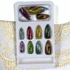 image:imageBABALAL Red Press on Nails Almond Medium Fake Nails Bling Glitter Stick on Bow Design Christmas Gift Acrylic Manicure 24Pcs Full Cover Glossy False NailsFNn0207