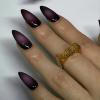 image:imageBABALAL Red Press on Nails Almond Medium Fake Nails Bling Glitter Stick on Bow Design Christmas Gift Acrylic Manicure 24Pcs Full Cover Glossy False NailsFNn01purple