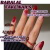 image:imageBABALAL Red Press on Nails Almond Medium Fake Nails Bling Glitter Stick on Bow Design Christmas Gift Acrylic Manicure 24Pcs Full Cover Glossy False NailsFNn21redbow