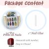 image:imageBABALAL Red Press on Nails Almond Medium Fake Nails Bling Glitter Stick on Bow Design Christmas Gift Acrylic Manicure 24Pcs Full Cover Glossy False NailsFNn0206