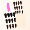 image:imageBABALAL Red Press on Nails Almond Medium Fake Nails Bling Glitter Stick on Bow Design Christmas Gift Acrylic Manicure 24Pcs Full Cover Glossy False NailsFNn03gothic