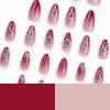 image:imageBABALAL Red Press on Nails Almond Medium Fake Nails Bling Glitter Stick on Bow Design Christmas Gift Acrylic Manicure 24Pcs Full Cover Glossy False NailsFNn06spider