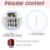 image:imageBABALAL Red Press on Nails Almond Medium Fake Nails Bling Glitter Stick on Bow Design Christmas Gift Acrylic Manicure 24Pcs Full Cover Glossy False NailsFNn0207
