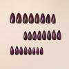 image:imageBABALAL Red Press on Nails Almond Medium Fake Nails Bling Glitter Stick on Bow Design Christmas Gift Acrylic Manicure 24Pcs Full Cover Glossy False NailsFNn01purple