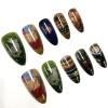 image:imageBABALAL Red Press on Nails Almond Medium Fake Nails Bling Glitter Stick on Bow Design Christmas Gift Acrylic Manicure 24Pcs Full Cover Glossy False NailsFNn0202