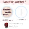image:imageBABALAL Red Press on Nails Almond Medium Fake Nails Bling Glitter Stick on Bow Design Christmas Gift Acrylic Manicure 24Pcs Full Cover Glossy False NailsFNn01purple