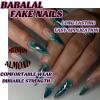 image:imageBABALAL Red Press on Nails Almond Medium Fake Nails Bling Glitter Stick on Bow Design Christmas Gift Acrylic Manicure 24Pcs Full Cover Glossy False NailsFNn03green