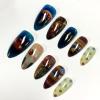 image:imageBABALAL Red Press on Nails Almond Medium Fake Nails Bling Glitter Stick on Bow Design Christmas Gift Acrylic Manicure 24Pcs Full Cover Glossy False NailsFNn0205