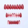 image:imageBABALAL Red Press on Nails Almond Medium Fake Nails Bling Glitter Stick on Bow Design Christmas Gift Acrylic Manicure 24Pcs Full Cover Glossy False NailsFNn21redbow
