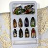 image:imageBABALAL Red Press on Nails Almond Medium Fake Nails Bling Glitter Stick on Bow Design Christmas Gift Acrylic Manicure 24Pcs Full Cover Glossy False NailsFNn0202