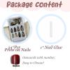 image:imageBABALAL Red Press on Nails Almond Medium Fake Nails Bling Glitter Stick on Bow Design Christmas Gift Acrylic Manicure 24Pcs Full Cover Glossy False NailsFNn0204