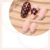 image:imageBABALAL Red Press on Nails Almond Medium Fake Nails Bling Glitter Stick on Bow Design Christmas Gift Acrylic Manicure 24Pcs Full Cover Glossy False NailsFNn03polkadot