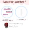 image:imageBABALAL Red Press on Nails Almond Medium Fake Nails Bling Glitter Stick on Bow Design Christmas Gift Acrylic Manicure 24Pcs Full Cover Glossy False NailsFNn05kitten