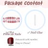 image:imageBABALAL Red Press on Nails Almond Medium Fake Nails Bling Glitter Stick on Bow Design Christmas Gift Acrylic Manicure 24Pcs Full Cover Glossy False NailsFNn21redbow