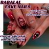 image:imageBABALAL Red Press on Nails Almond Medium Fake Nails Bling Glitter Stick on Bow Design Christmas Gift Acrylic Manicure 24Pcs Full Cover Glossy False NailsFNn03spooky