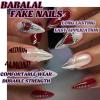 image:imageBABALAL Red Press on Nails Almond Medium Fake Nails Bling Glitter Stick on Bow Design Christmas Gift Acrylic Manicure 24Pcs Full Cover Glossy False NailsFNn06sliver