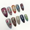 image:imageBABALAL Red Press on Nails Almond Medium Fake Nails Bling Glitter Stick on Bow Design Christmas Gift Acrylic Manicure 24Pcs Full Cover Glossy False NailsFNn0203