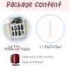 image:imageBABALAL Red Press on Nails Almond Medium Fake Nails Bling Glitter Stick on Bow Design Christmas Gift Acrylic Manicure 24Pcs Full Cover Glossy False NailsFNn0201