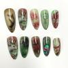 image:imageBABALAL Red Press on Nails Almond Medium Fake Nails Bling Glitter Stick on Bow Design Christmas Gift Acrylic Manicure 24Pcs Full Cover Glossy False NailsFNn0204