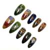 image:imageBABALAL Red Press on Nails Almond Medium Fake Nails Bling Glitter Stick on Bow Design Christmas Gift Acrylic Manicure 24Pcs Full Cover Glossy False NailsFNn0202