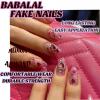 image:imageBABALAL Valentines Day Press on Nails Medium Almond Fake Nails Pink Glitter Glue on Nails 3D Heart Love Charm Design Acrylic Nails 24Pcs Stiletto Rhinestone Cute False Nails for Women and Girls