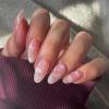 image:imageBABALAL Red Press on Nails Almond Medium Fake Nails Bling Glitter Stick on Bow Design Christmas Gift Acrylic Manicure 24Pcs Full Cover Glossy False NailsFNn10pink