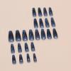 image:imageBABALAL Press on Nails Long Square Fake Nails Purple French Tip Glue ons 3d Texture Flower Handmade Design Supplies Diy Art 24Pcs XL Glossy Acrylic False NailsFnm09blue